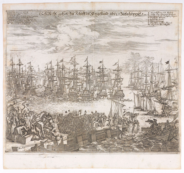 圖一、Anonymous, William of Orange’s fleet departing for England, 1688, print 